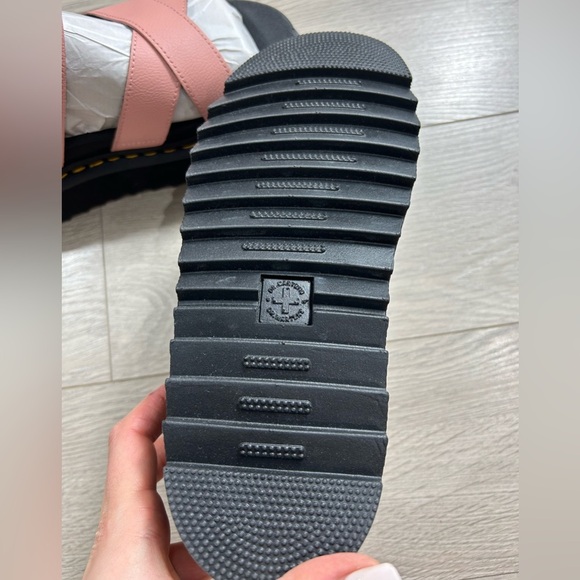 DR. MARTENS Voss II Quad Leather Platform Sandals Beige Pink - Picture 10 of 12